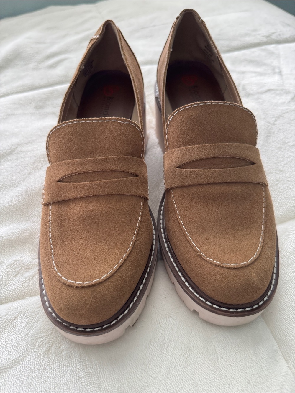 Blondo Tan Suede Penny Loafers for Women
